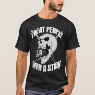 Camiseta Billiards I Beba Pessoas com um Stick Skull Eightb