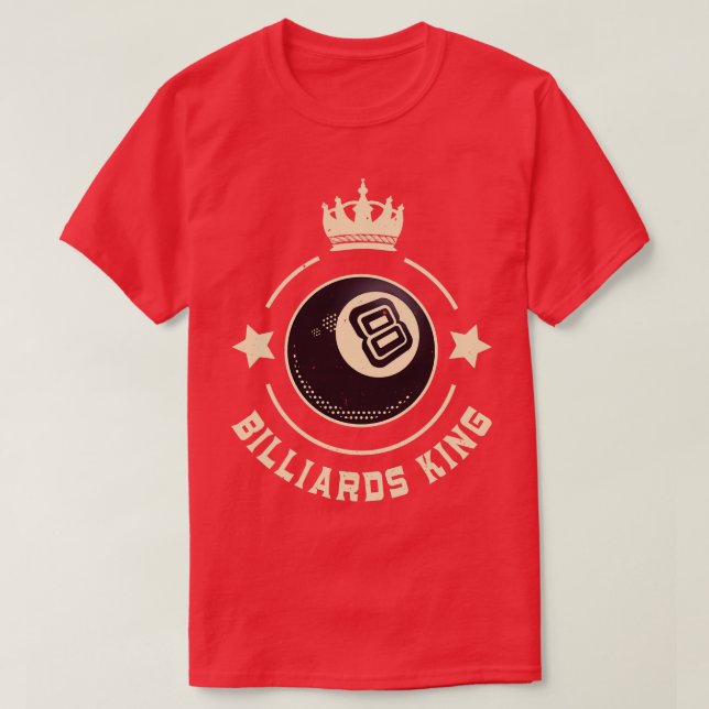 Camiseta Billiards King 8Ball Retro Snooker (Frente do Design)