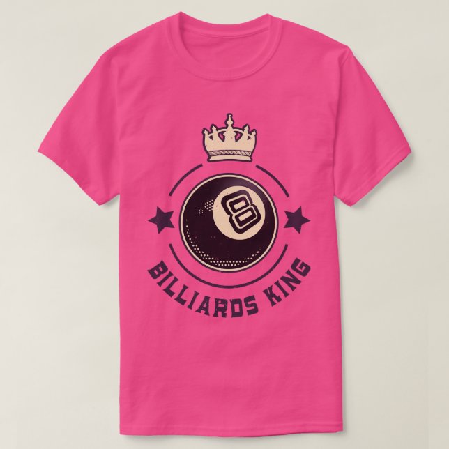Camiseta Billiards King 8Ball Retro Snooker 1 (Frente do Design)