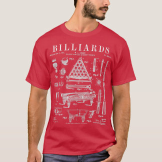 Camiseta Billiards Mesa Cue Ball Vintage Patage Drawi
