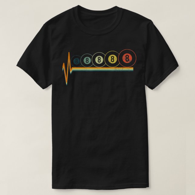 Camiseta Billiards Oito Vezes Retro (Frente do Design)