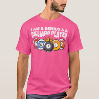 Camiseta Billiards Ou Billard Genius Funny Piscina Billiard