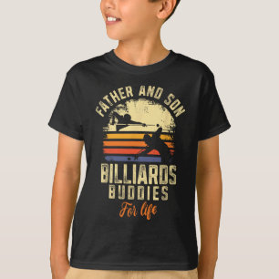 Camiseta Billiards Piscina Jogador de Bola Pai Son Retro Vi