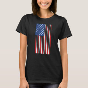 Camiseta Billiards Player EUA Flag Piscina Stick Cue