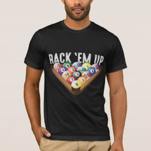 Camiseta Billiards Player Rack em Oito Piscinas de Bola