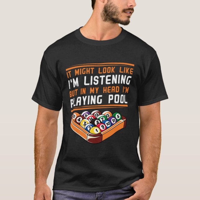 Camiseta Billiards Snooker Pool Game Player Sports Competit (Frente)