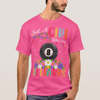 Camiseta Billiards Sports Lover Apenas Uma Menina Que Ama B