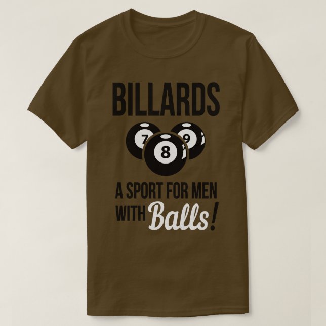 Camiseta Billiards, um esporte com bolas (Frente do Design)