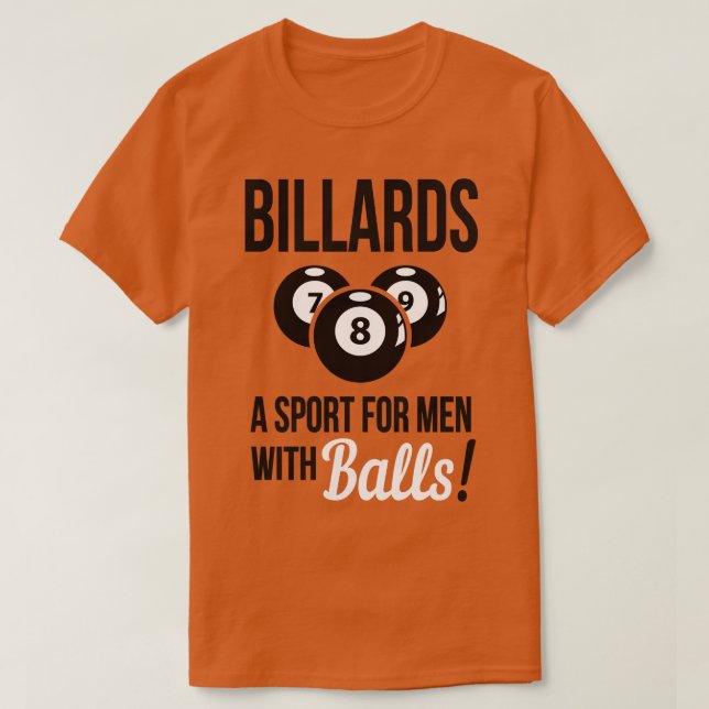 Camiseta Billiards, um esporte com bolas (Frente do Design)