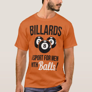 Camiseta Billiards, um esporte com bolas