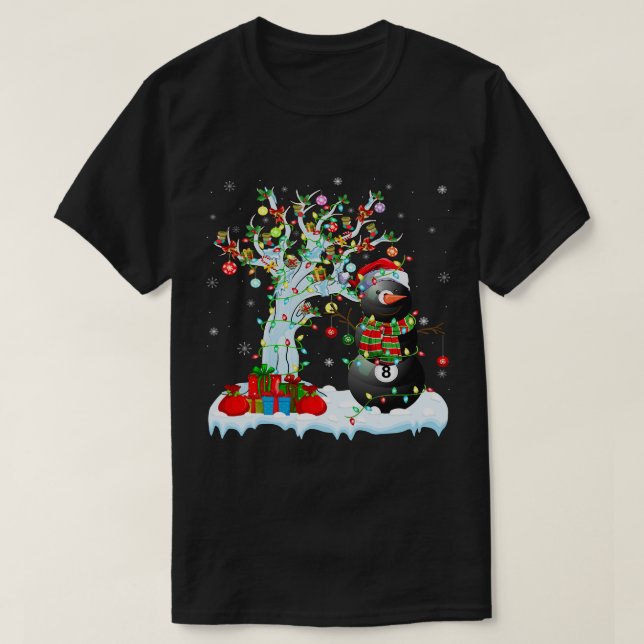 Camiseta Billiards USA American Flag Billiard Player Snooke (Frente do Design)