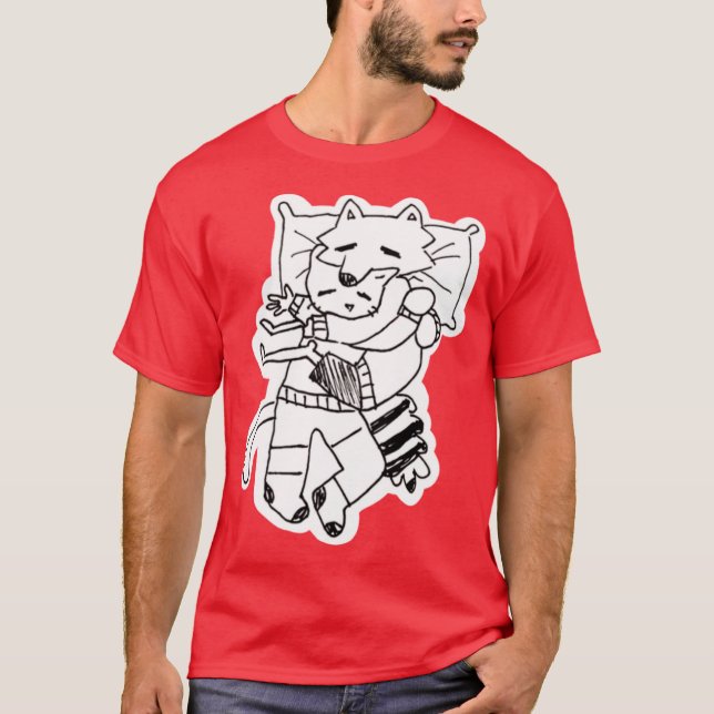 Camiseta Billie e Mittens amigos dormindo (Frente)