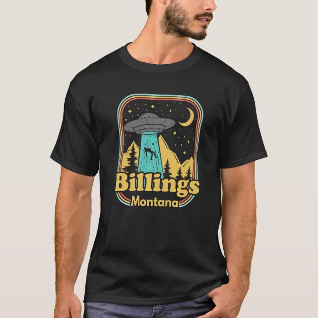 Camiseta Billings Montana Ufo Alienígena Hunter 80 Retro St (Frente)