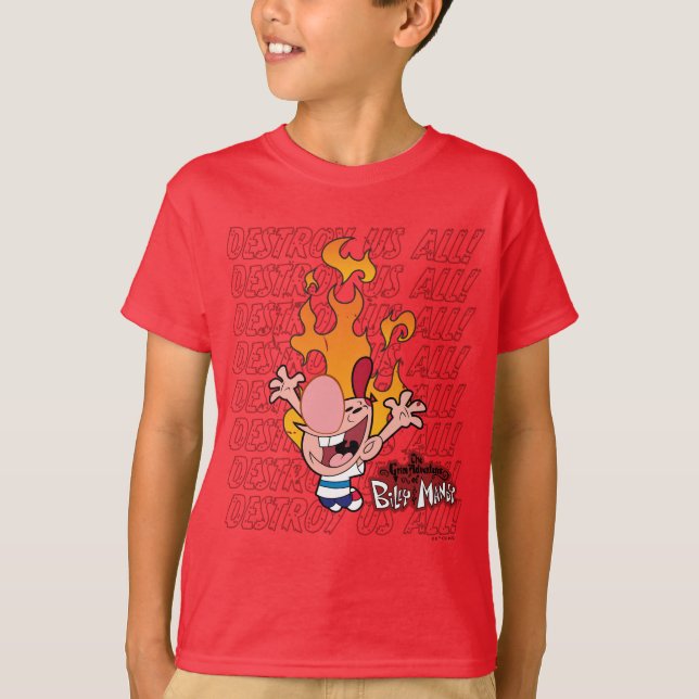 Camiseta Billy & Mandy - Destrua Todos Nós (Frente)