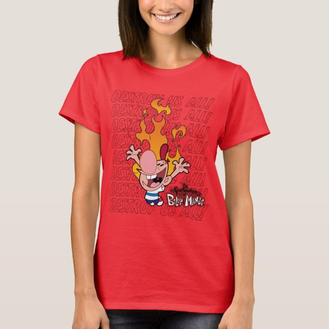 Camiseta Billy & Mandy - Destrua Todos Nós (Frente)