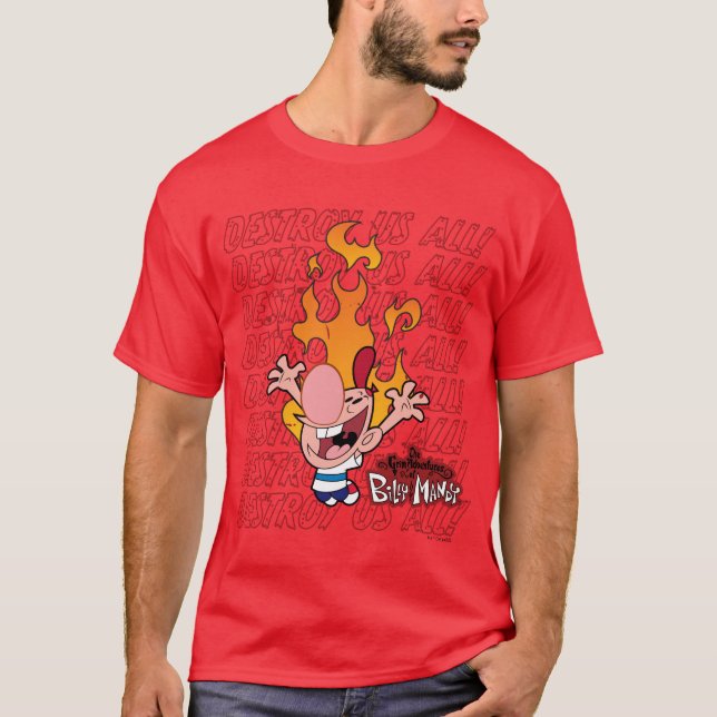 Camiseta Billy & Mandy - Destrua Todos Nós (Frente)
