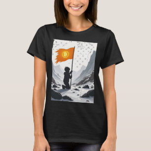 Camiseta Bímoedas Escuras Escuras De Vinheta Criptográfica