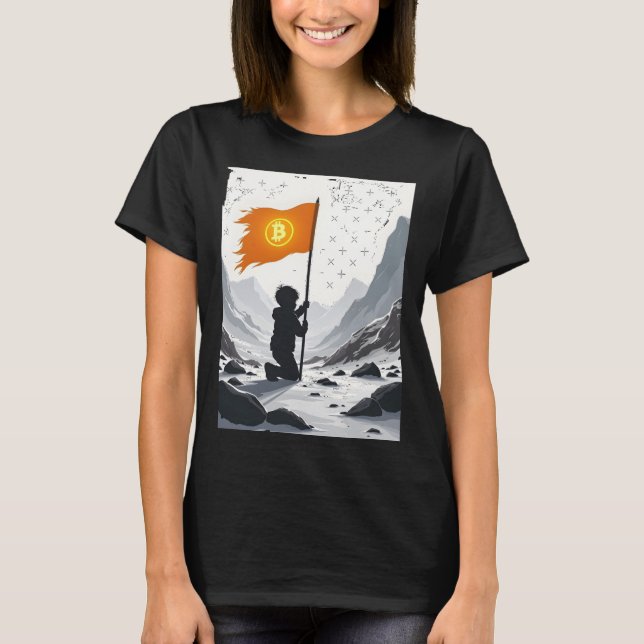Camiseta Bímoedas Escuras Escuras De Vinheta Criptográfica (Frente)