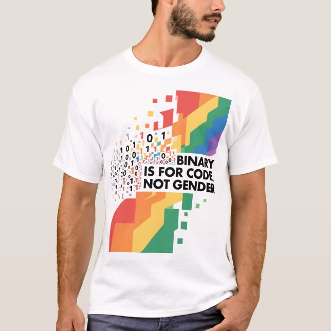 Camiseta Binário é para código, não para gênero. (Frente)
