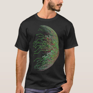 Camiseta Binário Mundial do Conselho Circuito abstrato 