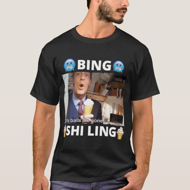 Camiseta Bing Shi Ling Bing Refrigeração John Xina Sorvete  (Frente)