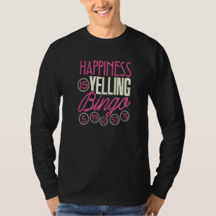 Camiseta Bingo  A Felicidade É Gritar Jogo de Bingo Homens 