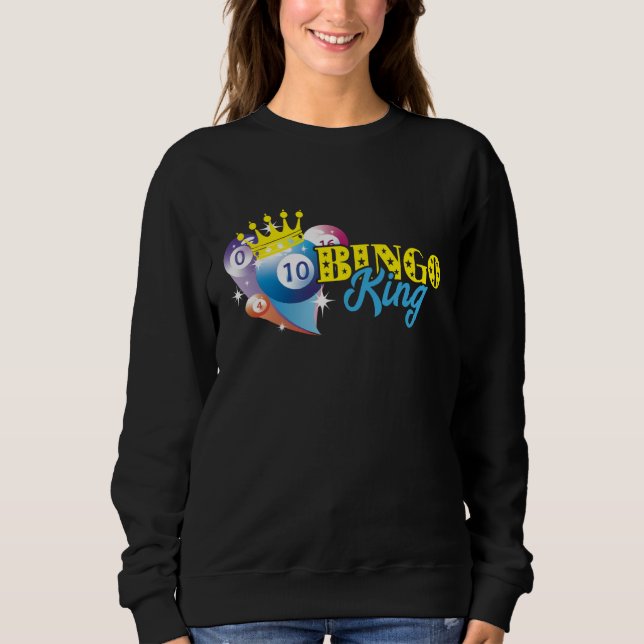 Camiseta Bingo Balls Bingo King Crown Lucky Bingo Player Ga (Frente)