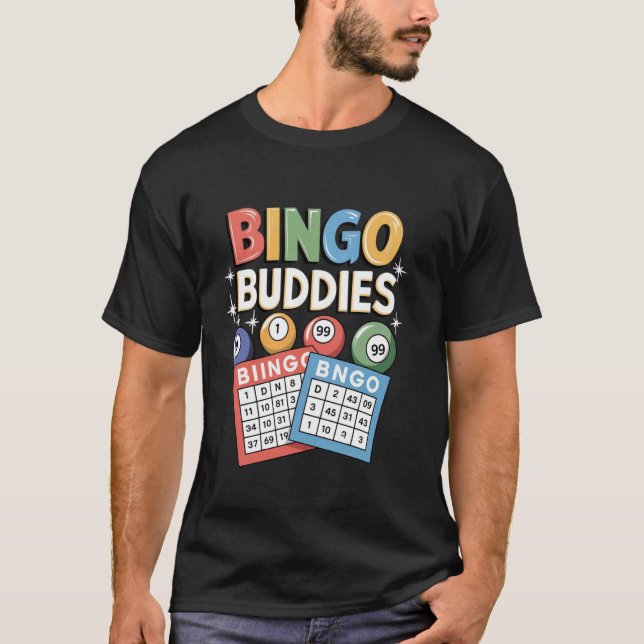 Camiseta Bingo Buddies Design Para Homens Mulheres Bingo Ca (Frente)