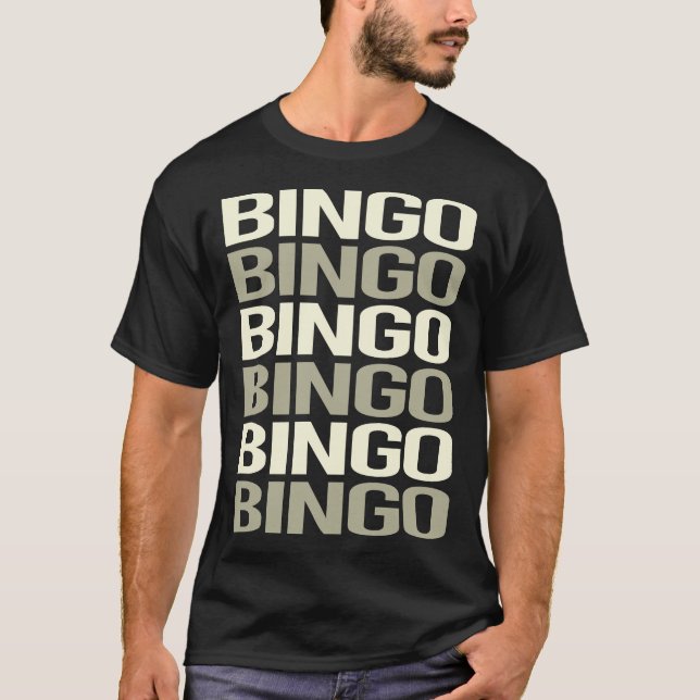 Camiseta Bingo de Texto Branco (Frente)