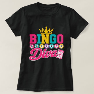 Camiseta Bingo Diva Lindo Coroa Rainha Sortuda Bin