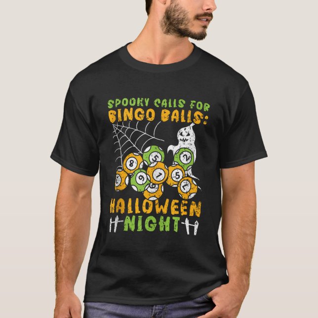 Camiseta Bingo Halloween Trick Ou Trate Bingo Jogador De Bi (Frente)