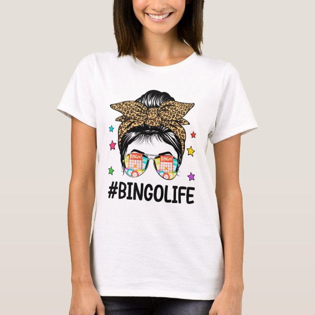 Camiseta Bingo Life Messaging Bingo Lover Avó Mãe Mãe Mothe (Frente)