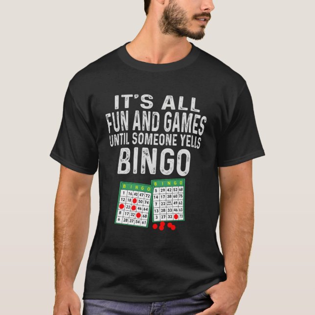 Camiseta Bingo Lover Oferece Divertimento E Jogos Até Algué (Frente)