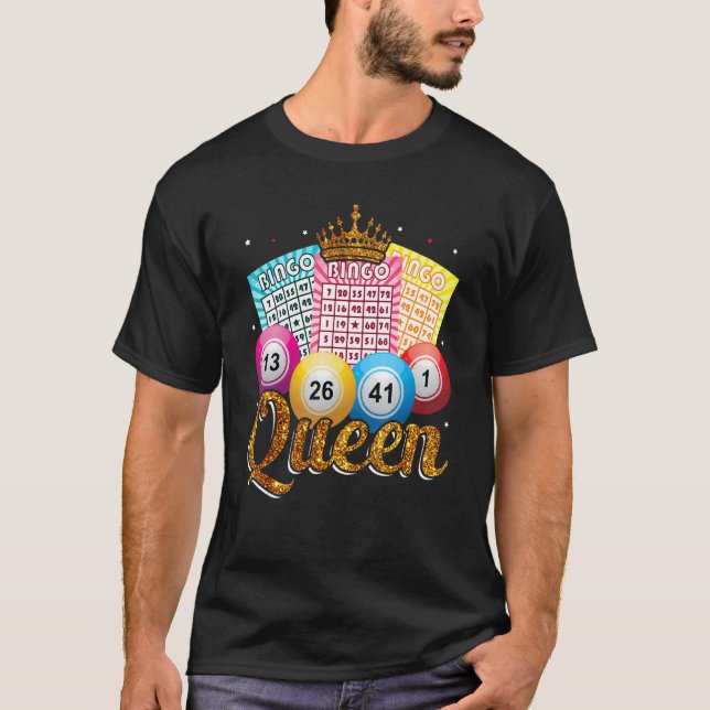 Camiseta Bingo Queen  Bingo Player Caller Casino Gambling W (Frente)