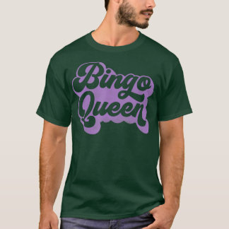 Camiseta Bingo Queen para Chamadores ou Jogadores em Roxo