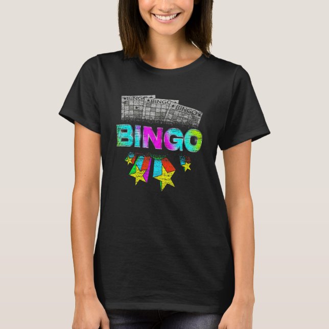 Camiseta Bingo Winner Lottery Bingo Player Lotto Colorido B (Frente)