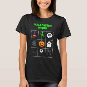Camiseta Bingocard De Halloween Para Jovens Trick Ou Tratar