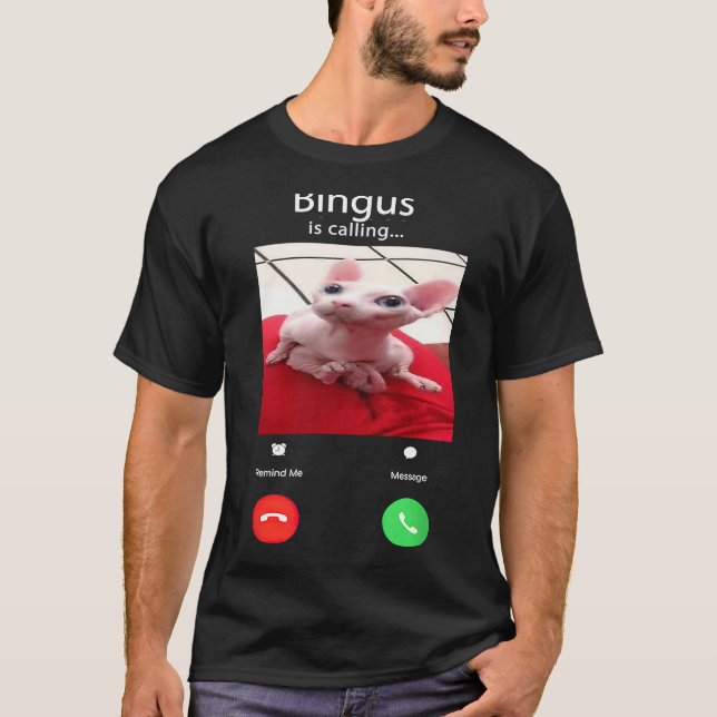 Camiseta Bingus está chamando "Grande Memória Gato" (Frente)