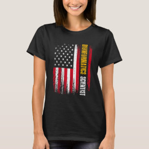 Camiseta Bioinformática Cientista Usa Bandeira Biology Bioi