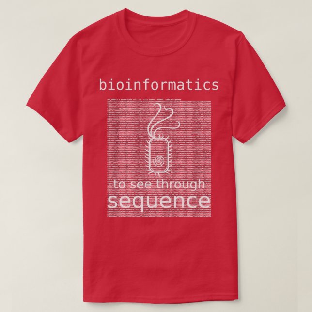 Camiseta Bioinformática Para Ver Por Sequência As Bactérias (Frente do Design)