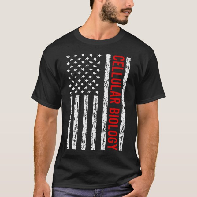 Camiseta Bióloga Celular de Sinalizador dos EUA (Frente)