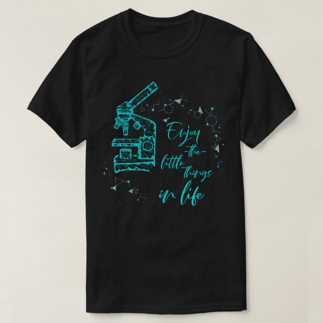Camiseta Biologia Aproveita As Pequenas Coisas No Microscóp (Frente do Design)