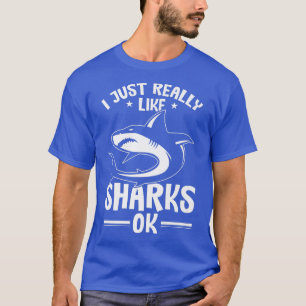 Camiseta Biologia Marinha Eu Gosto Muito De Tubarões Ok