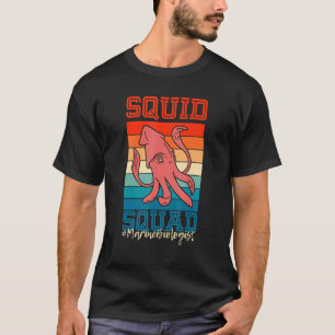 Camiseta Biologia Marinha Vintage SQUID SQUAD Ocean Biologi