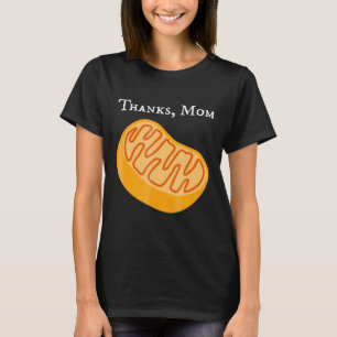Camiseta biologia, mitocôndria, obrigados, mãe, ciência.