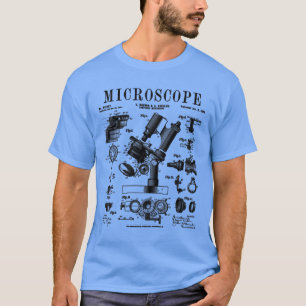 Camiseta Biólogo do microscópio Science Vintage Patente Dra