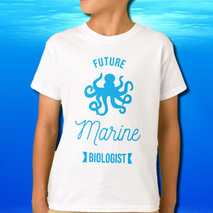 Camiseta Biólogo Futuro da Marinha - Octopus - branco
