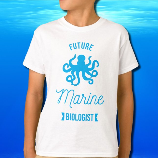 Camiseta Biólogo Futuro da Marinha - Octopus - branco (Criador carregado)