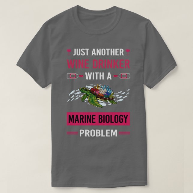 Camiseta Biólogo Marinho Bebê-Vinho (Frente do Design)