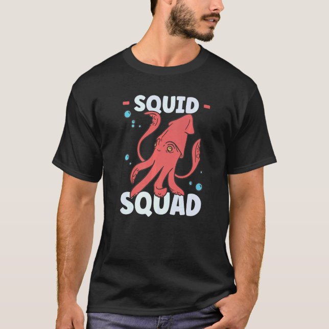 Camiseta Biólogo Marinho Lula Octopus 2 (Frente)